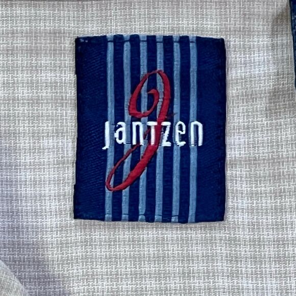 Jantzen XL Embroidered Palm Camp Shirt Tan - Picture 4 of 6